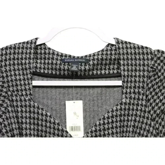 NWT Banana Republic Dress Size XS Houndstooth Fit & Flare Stretch Pleated - Picture 6 of 14